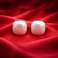 Classic White Faux Pearl Square Stud Earrings