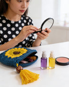 Sunflower Dreams Crochet Coin Pouch | Handmade Floral Zipper Purse