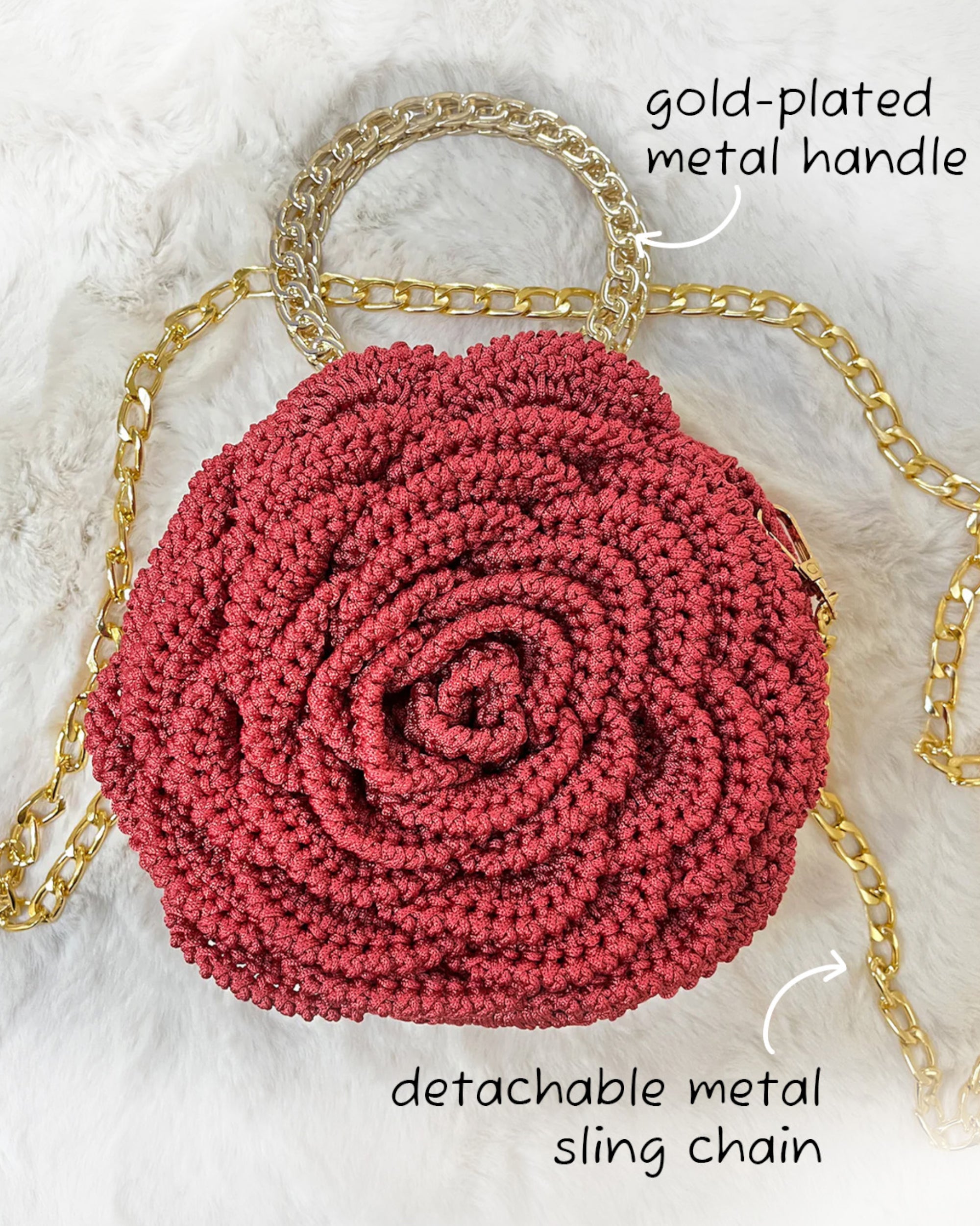 Rosalia - The Handmade Crochet Purse | Crimson
