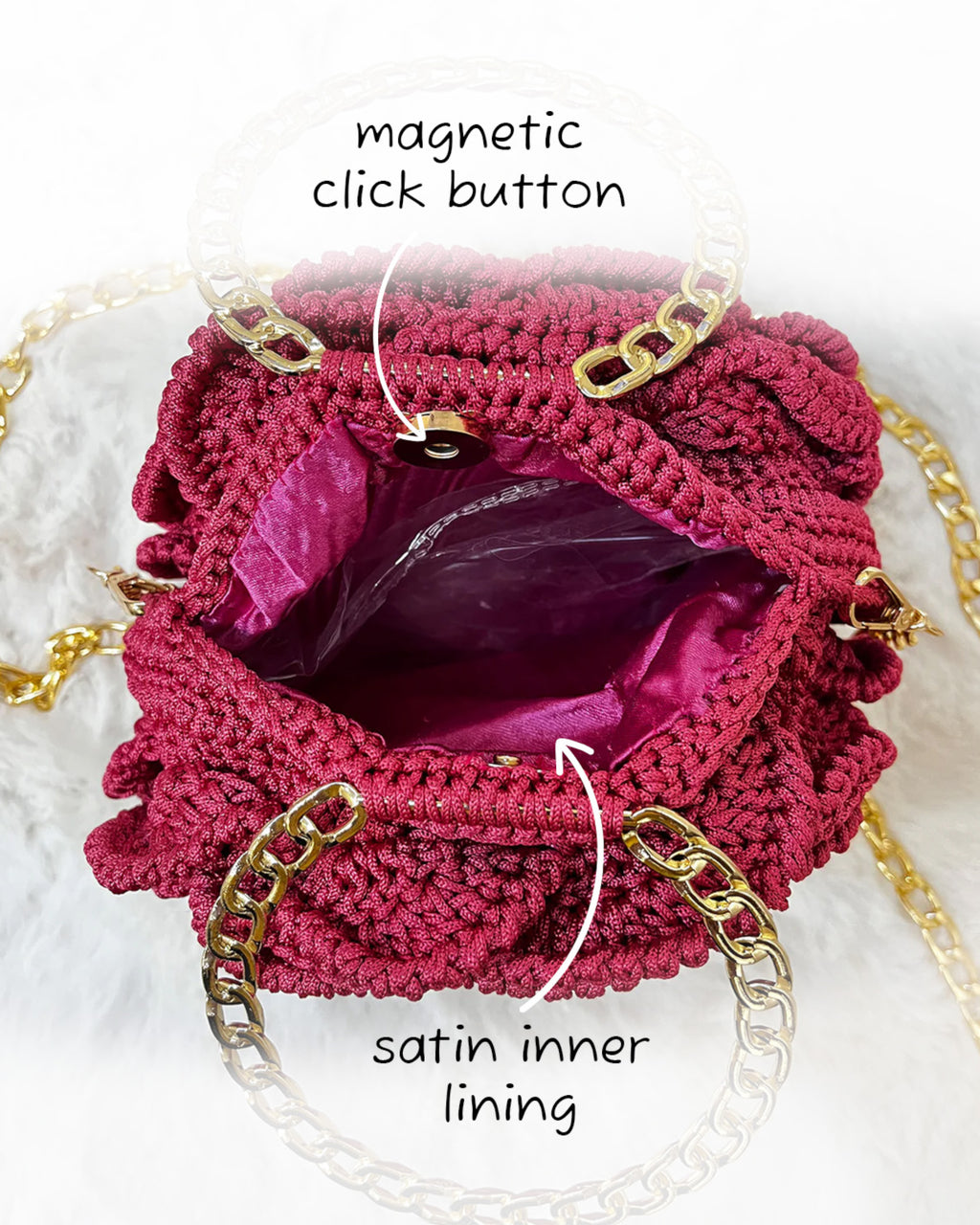 Rosalia - The Handmade Crochet Purse | Crimson
