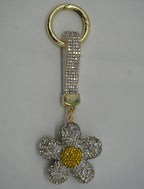 Daisy Sparkle Crystal Keyring - Sliver