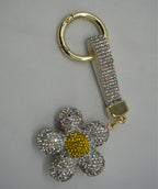 Daisy Sparkle Crystal Keyring - Sliver