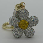 Daisy Sparkle Crystal Keyring - Sliver