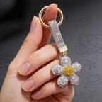 Daisy Sparkle Crystal Keyring - Sliver