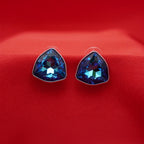 Midnight Prism Blue Crystal Stud Earrings