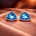 Midnight Prism Blue Crystal Stud Earrings