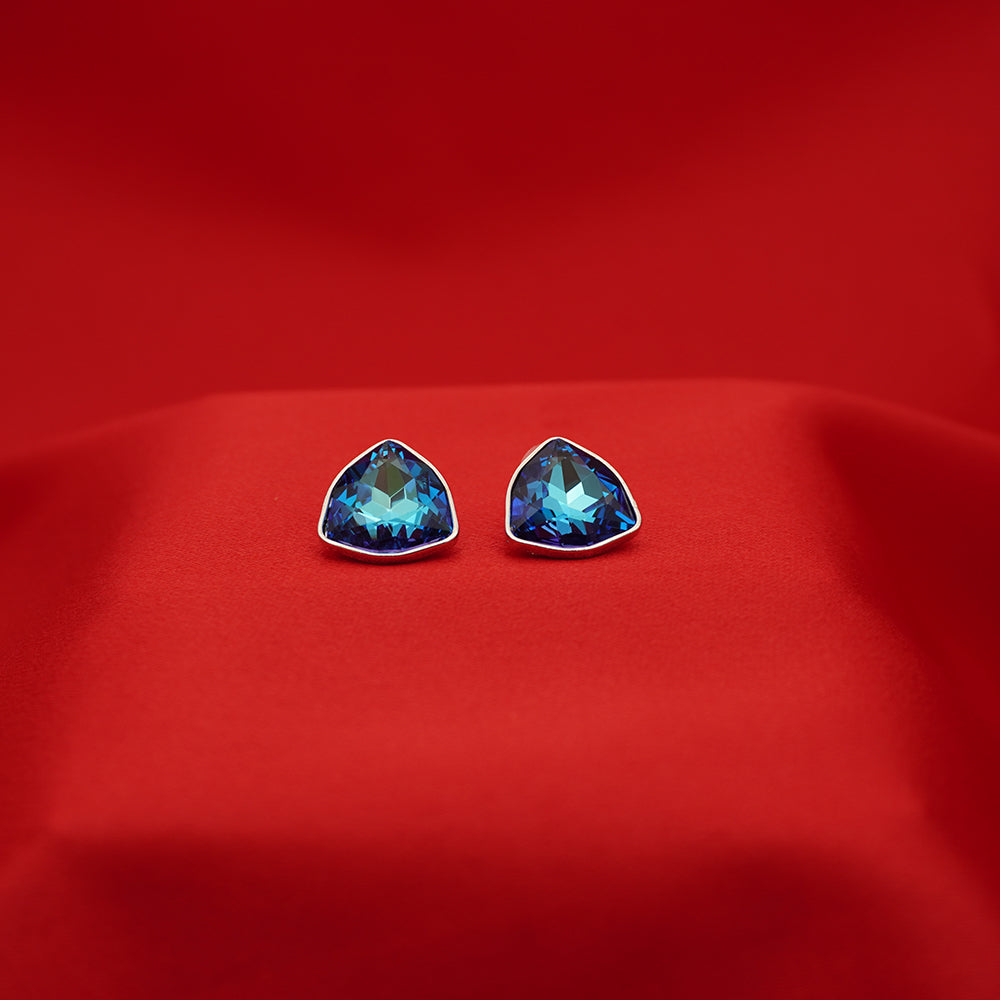 Midnight Prism Blue Crystal Stud Earrings