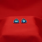 Midnight Prism Blue Crystal Stud Earrings
