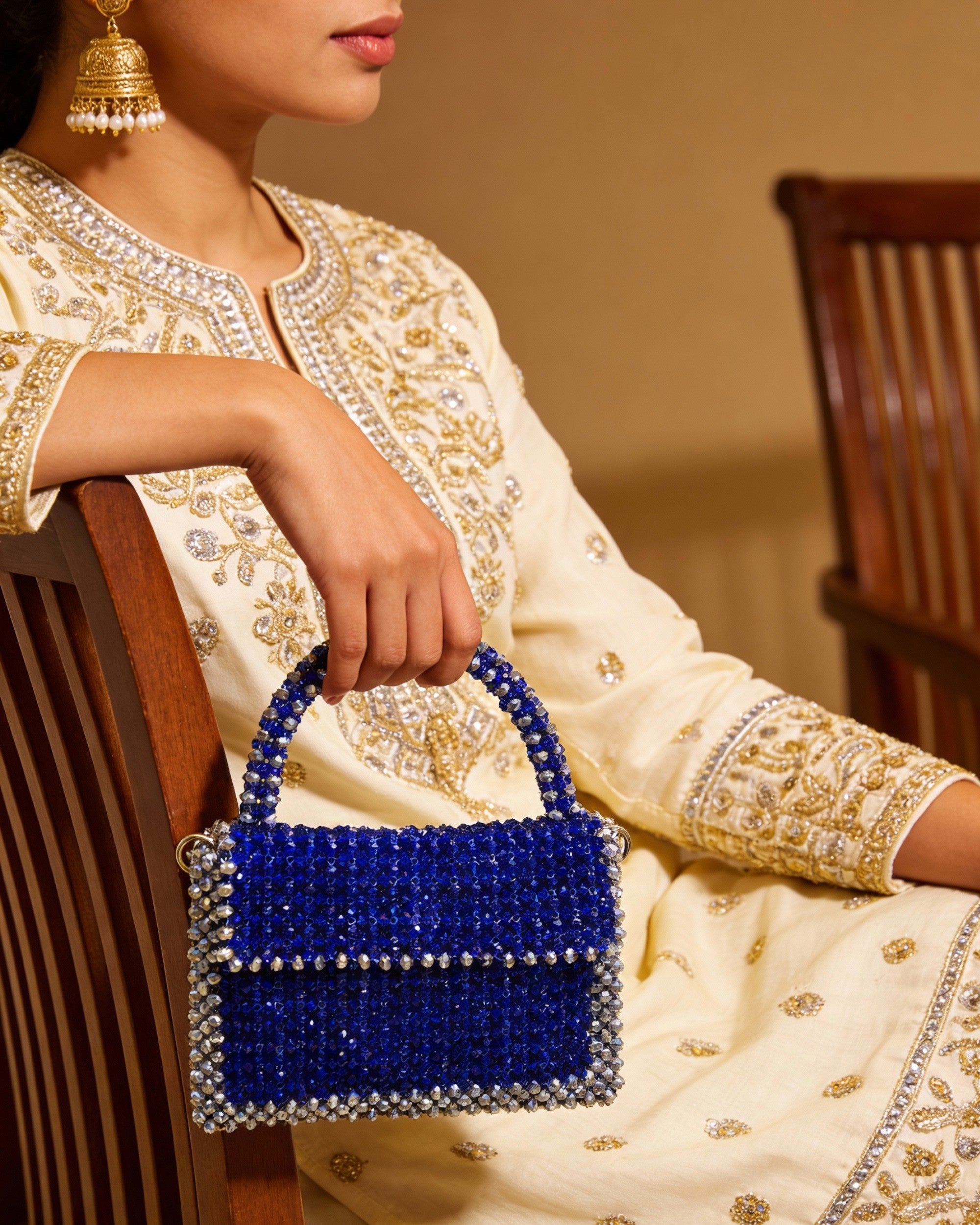 Celestara — The Handcrafted Beaded Star | Cosmic Blue & Silver