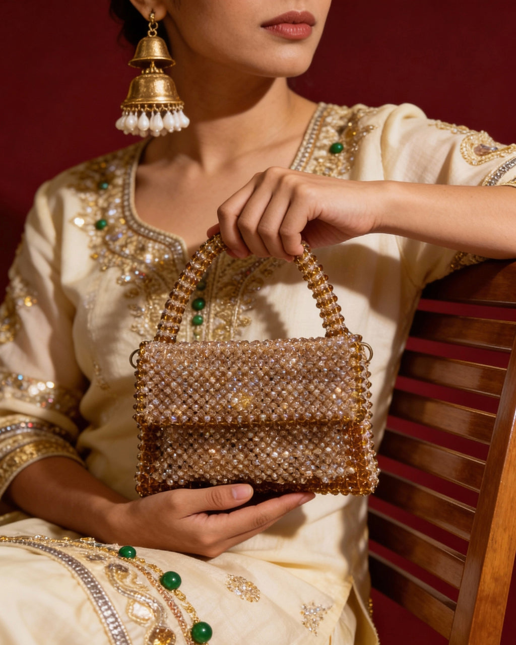 Celestara — The Handcrafted Beaded Star | Stardust Golden & Brown