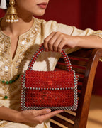 Celestara — The Handcrafted Beaded Star | Radiant Red & Silver