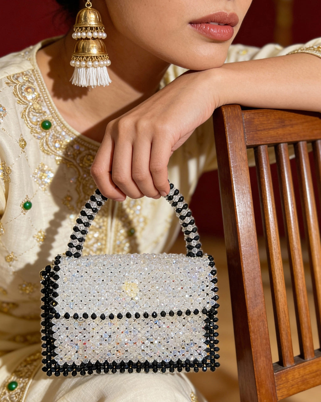 Celestara — The Handcrafted Beaded Star | Celestial Silver & Black