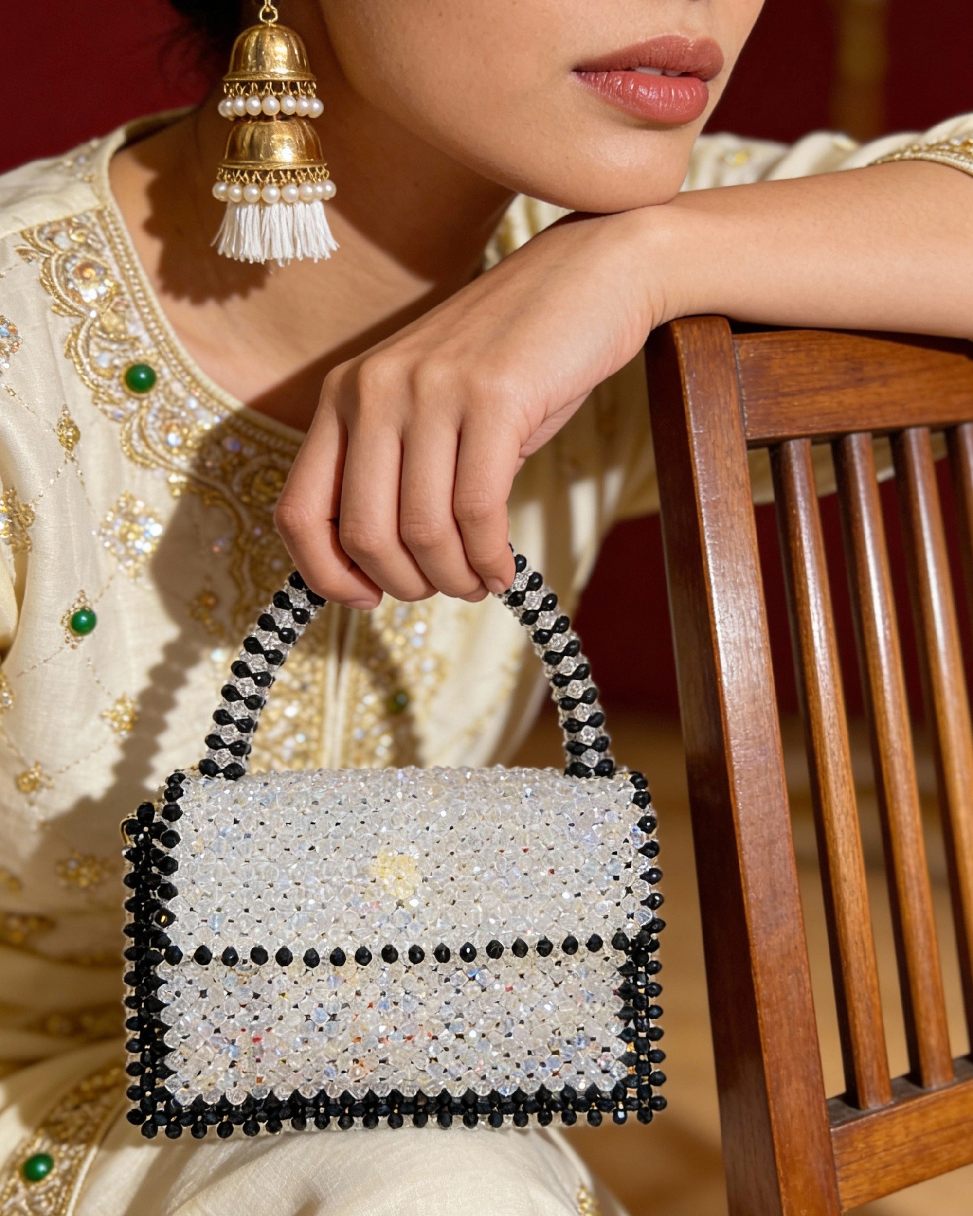 Celestara — The Handcrafted Beaded Star | Celestial Silver & Black