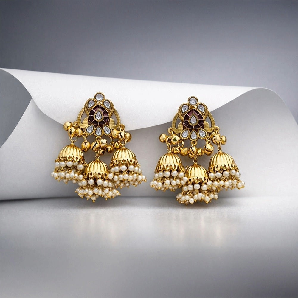 Elegant Floral Pearl Drop Earrings – Crystal Flower Dangle