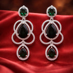 Emerald Glow Crystal Drop Earrings