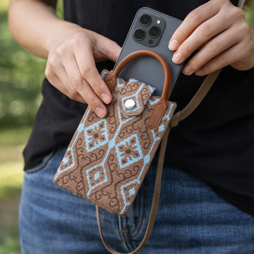 Ethnic Print Mini Mobile Sling Bag