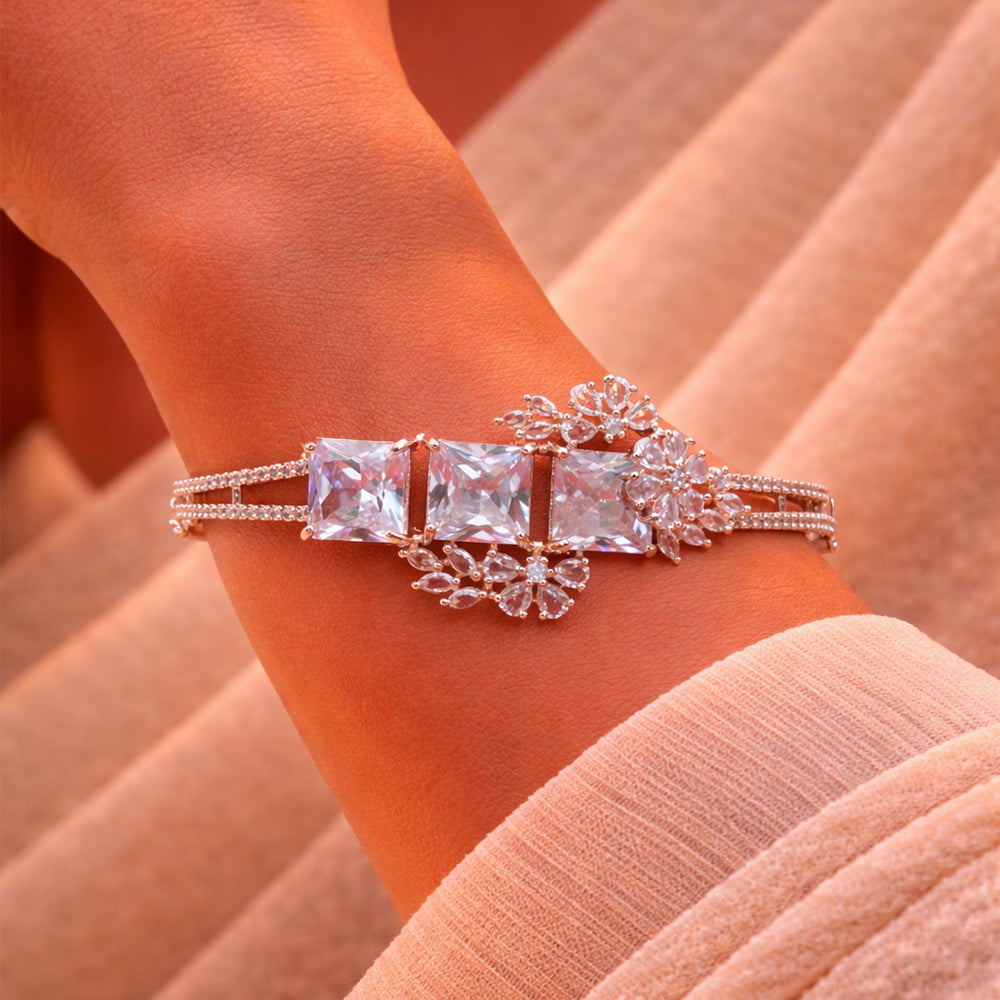 Floral Statement Fashion Bracelet (Free size)