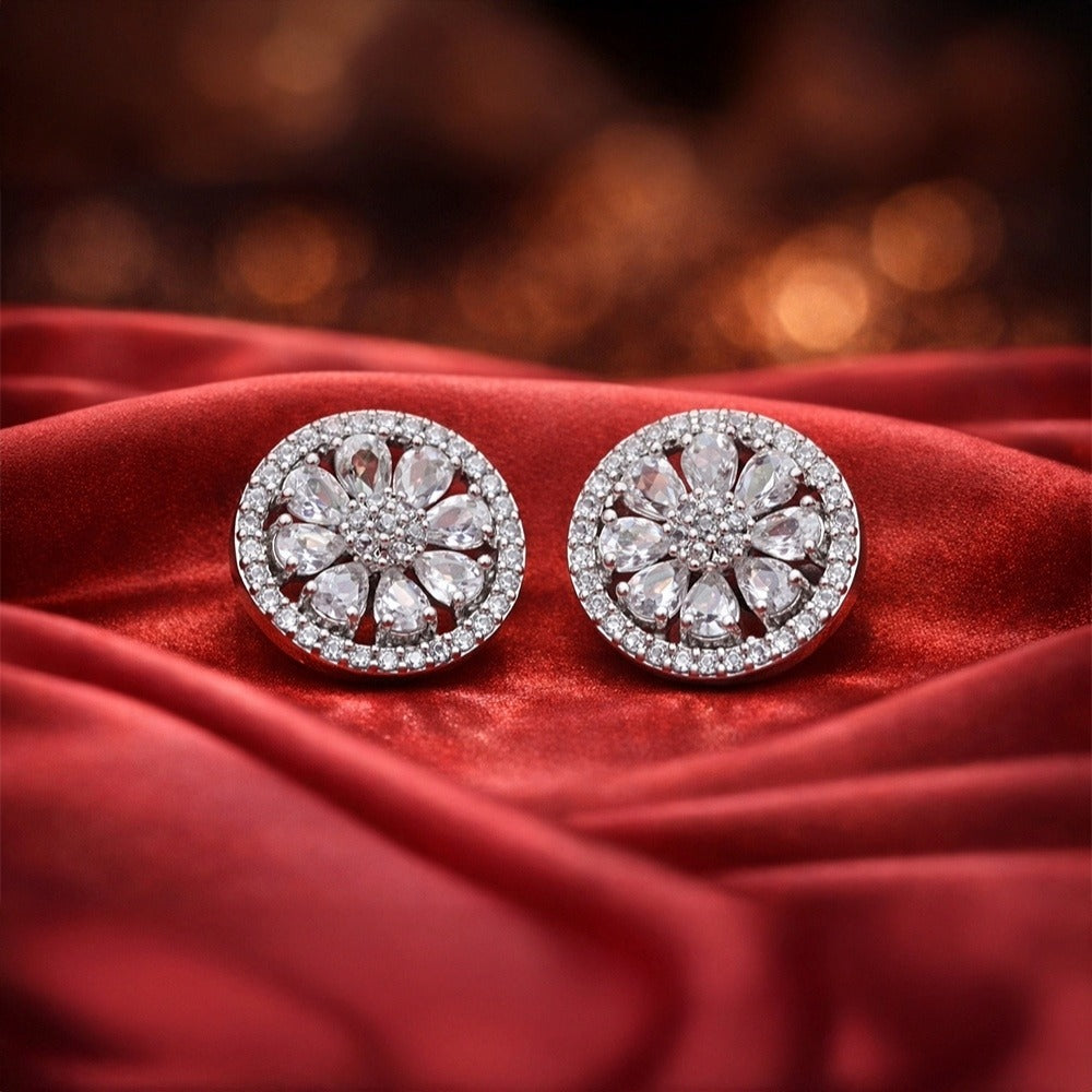 Blooming Floral Halo Stud Earrings