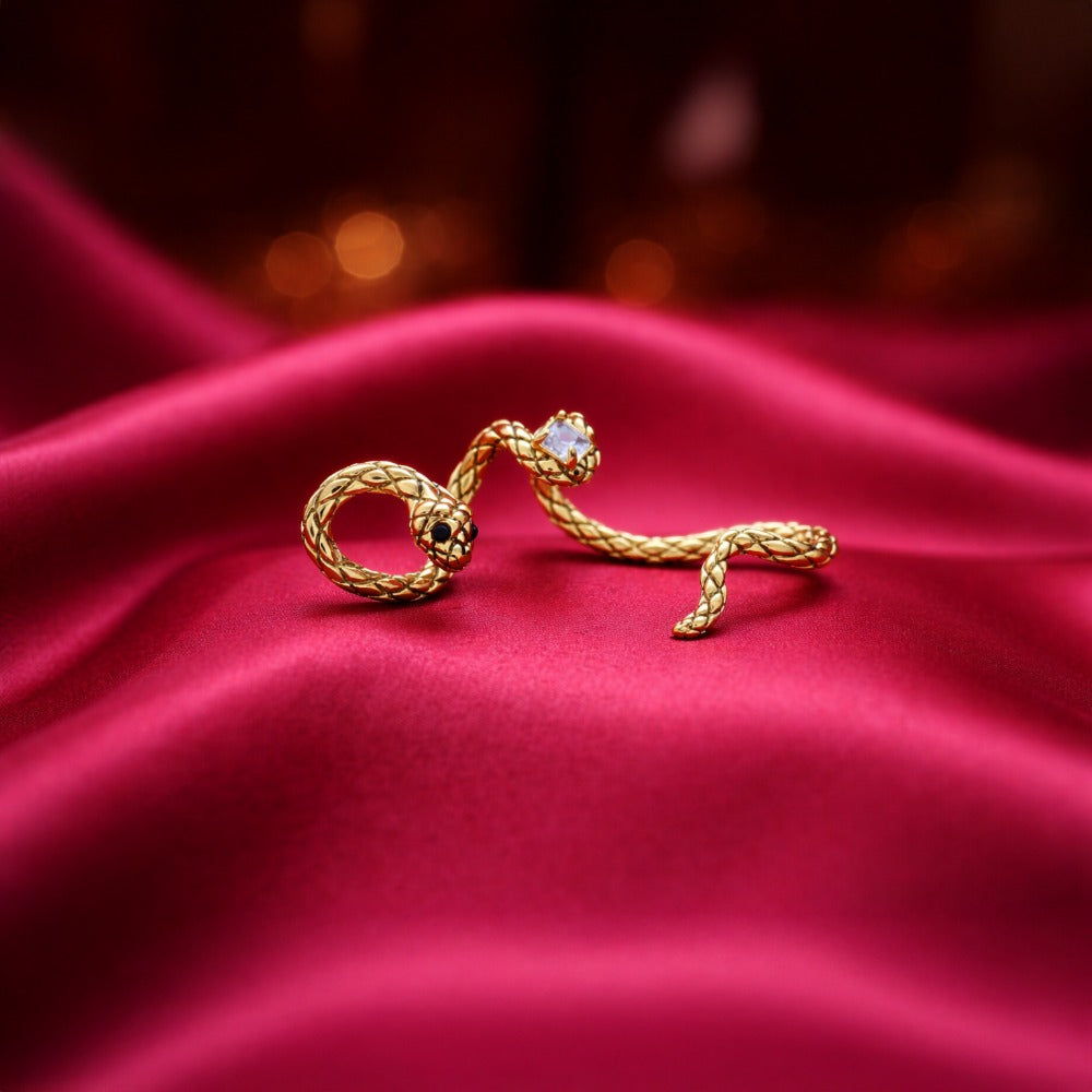 Gold-Tone Snake Wrap Ear Cuff