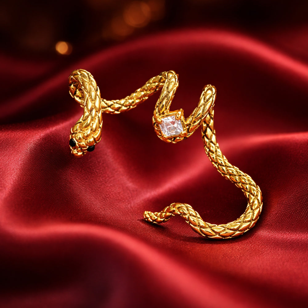 Gold-Tone Snake Wrap Ear Cuff