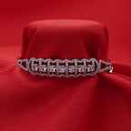 Halo-Set Silver-Tone Diamond Bracelet (Free Size)