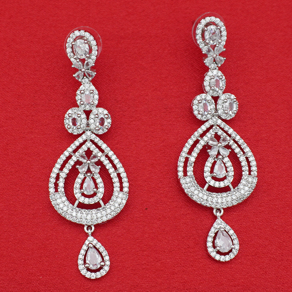 Halo Teardrop Crystal Drop Earrings