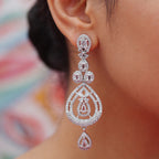 Halo Teardrop Crystal Drop Earrings