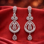 Halo Teardrop Crystal Drop Earrings
