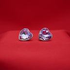 Blush Radiance Heart-Shaped Crystal Stud Earrings