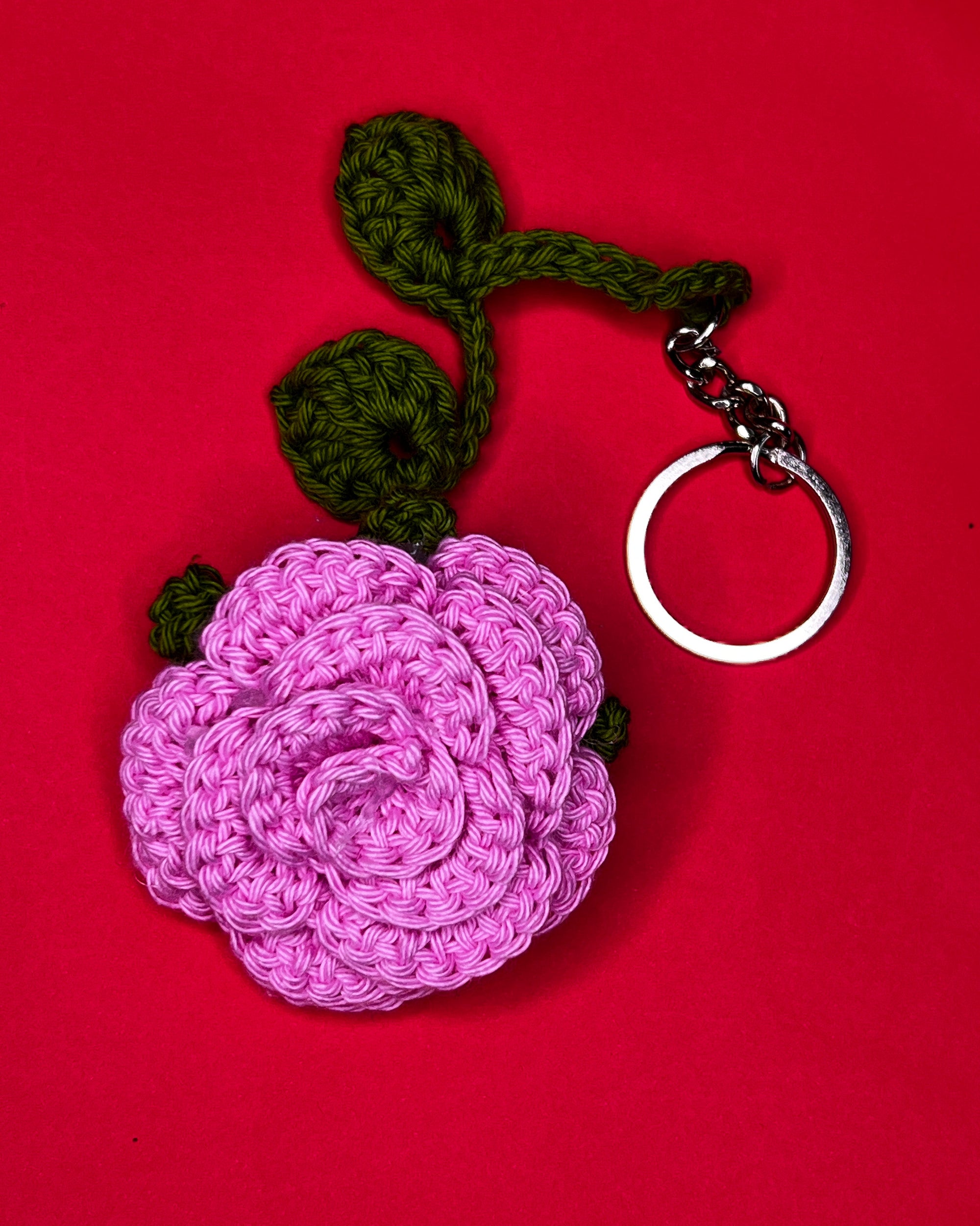 🌸 Blooming Charms - Morning Dew – Pink Rose with Green Leaves