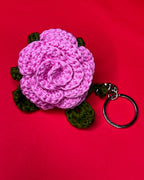 🌸 Blooming Charms - Morning Dew – Pink Rose with Green Leaves