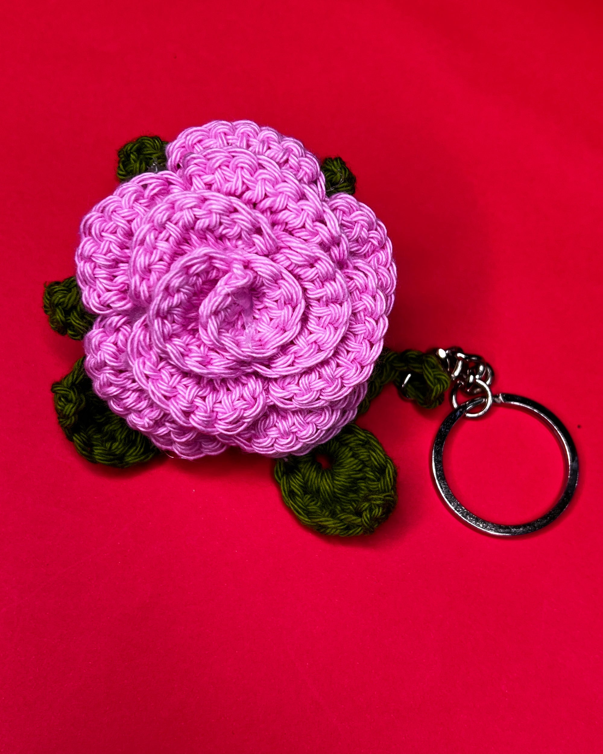 🌸 Blooming Charms - Morning Dew – Pink Rose with Green Leaves