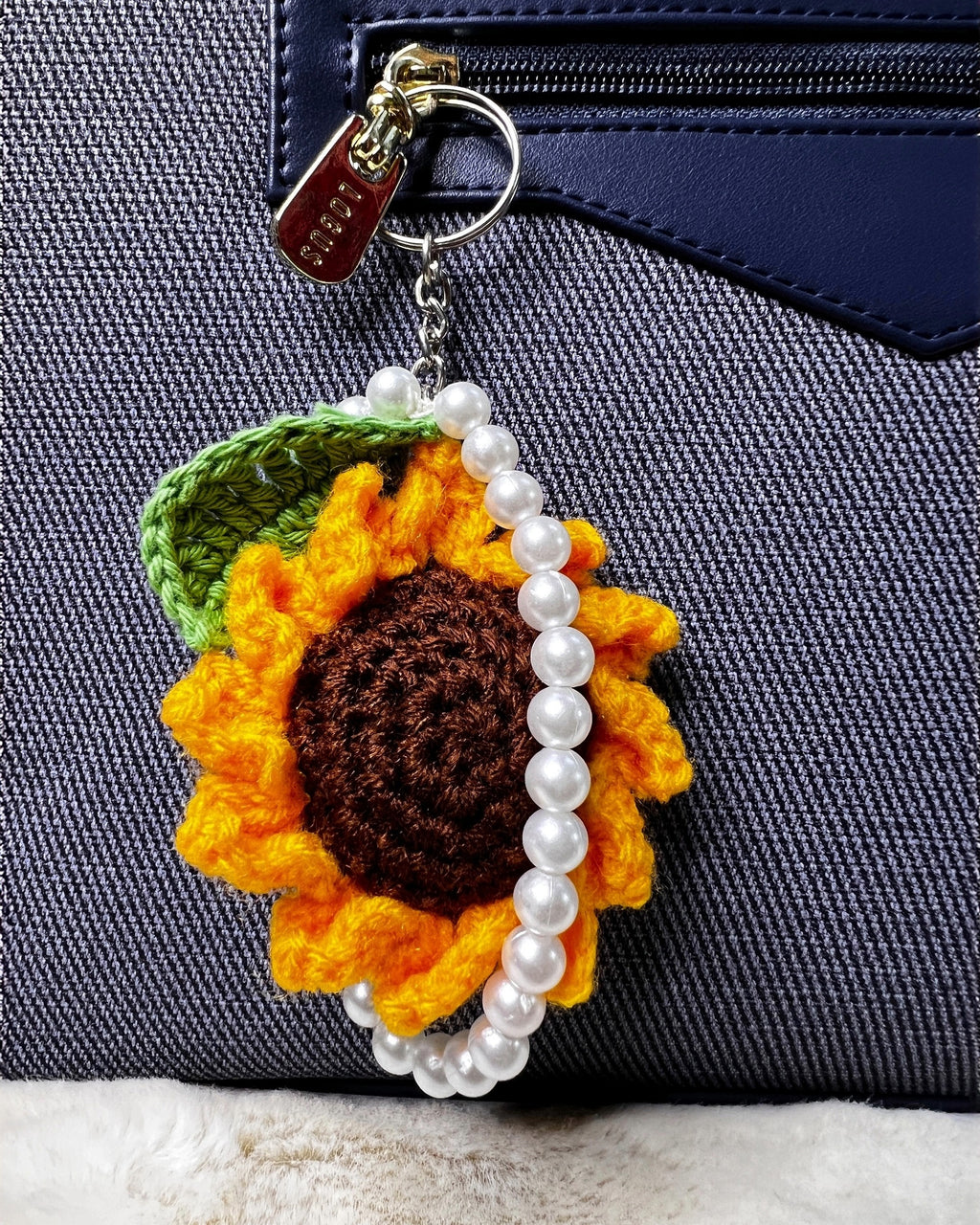 🌸 Blooming Charms - Golden Sunflower with Pearl Charm