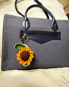 🌸 Blooming Charms - Golden Sunflower with Pearl Charm