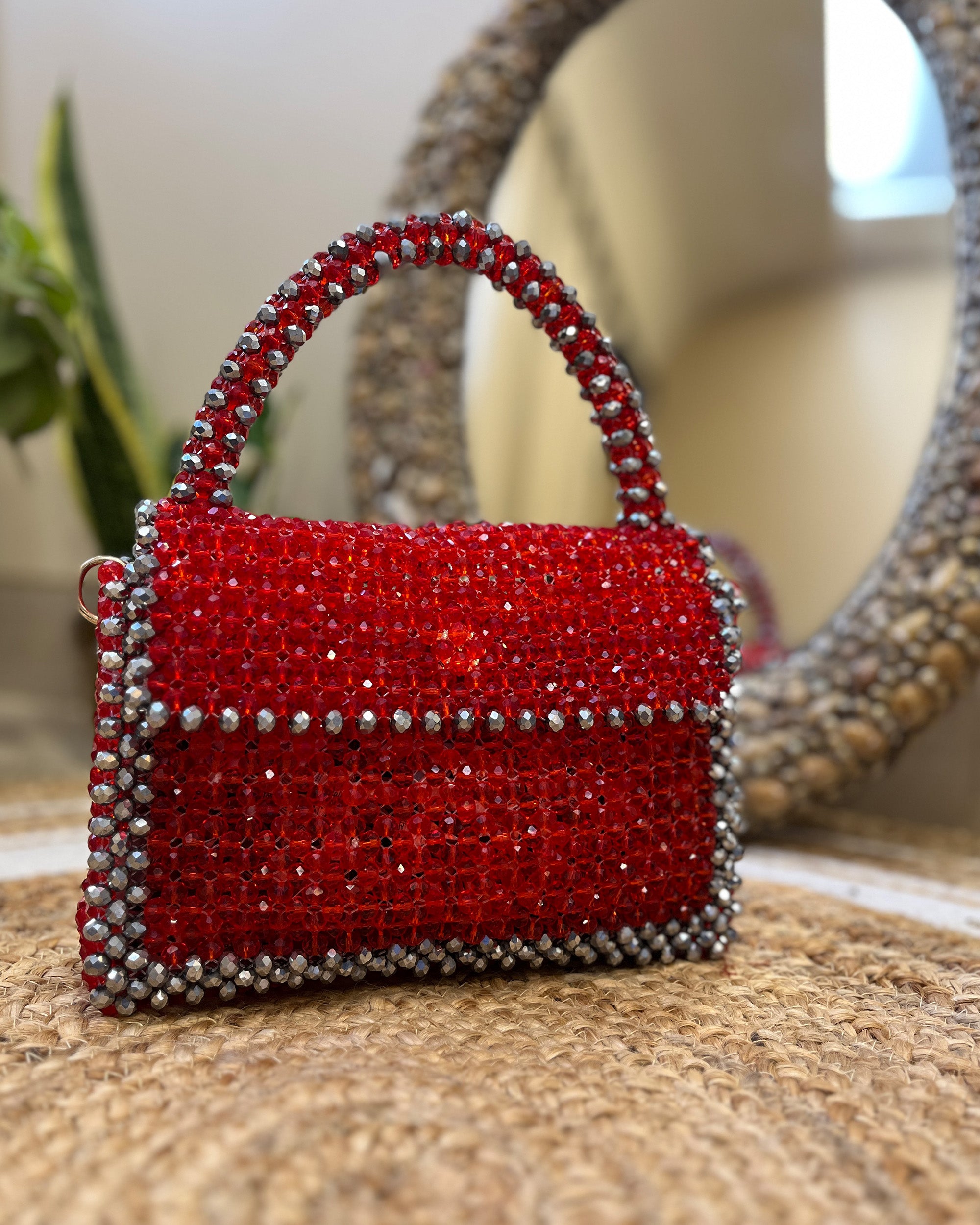 Celestara — The Handcrafted Beaded Star | Radiant Red & Silver