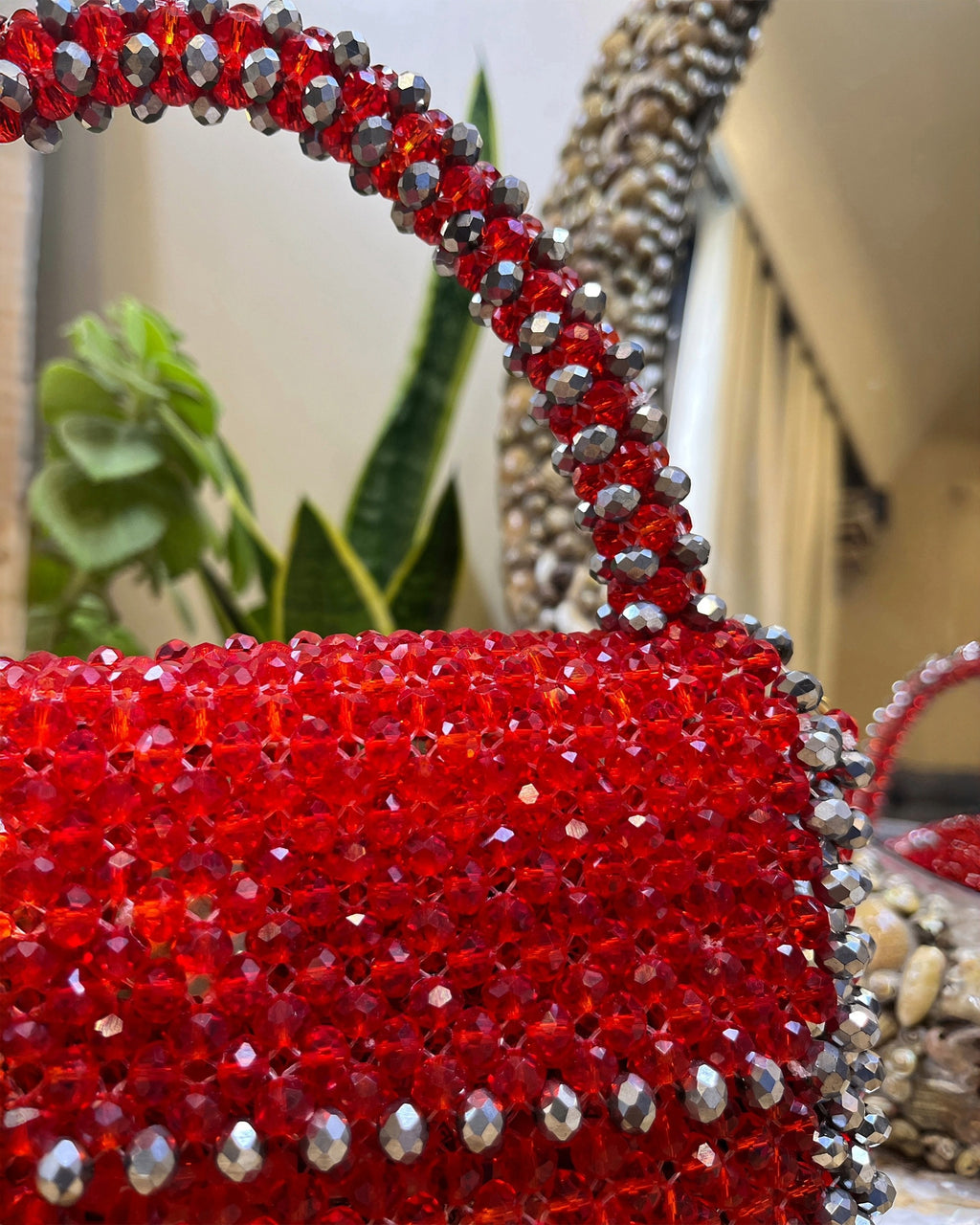 Celestara — The Handcrafted Beaded Star | Radiant Red & Silver