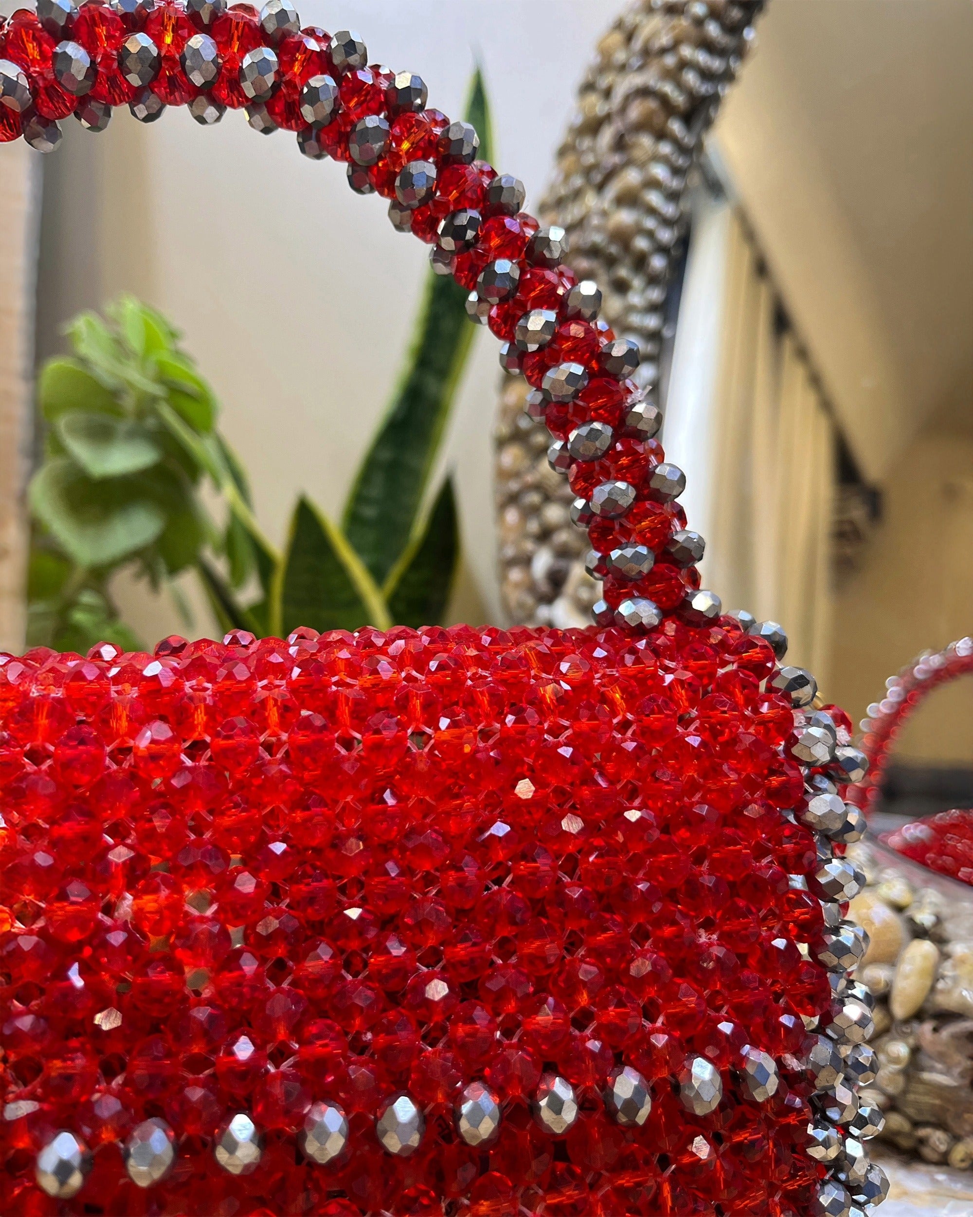 Celestara — The Handcrafted Beaded Star | Radiant Red & Silver