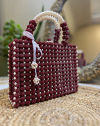 Celestara — The Handcrafted Beaded Star | Maroon Pearl