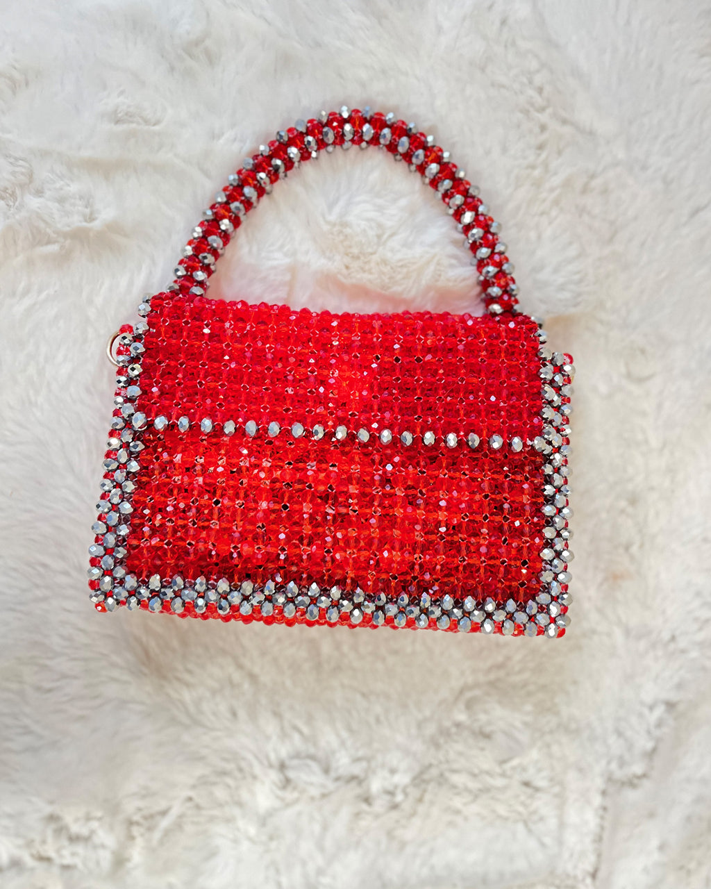 Celestara — The Handcrafted Beaded Star | Radiant Red & Silver