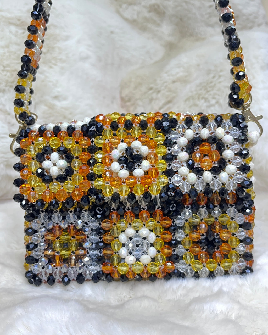 Celestara — The Handcrafted Beaded Star | Multicolor Retro Floral Pattern
