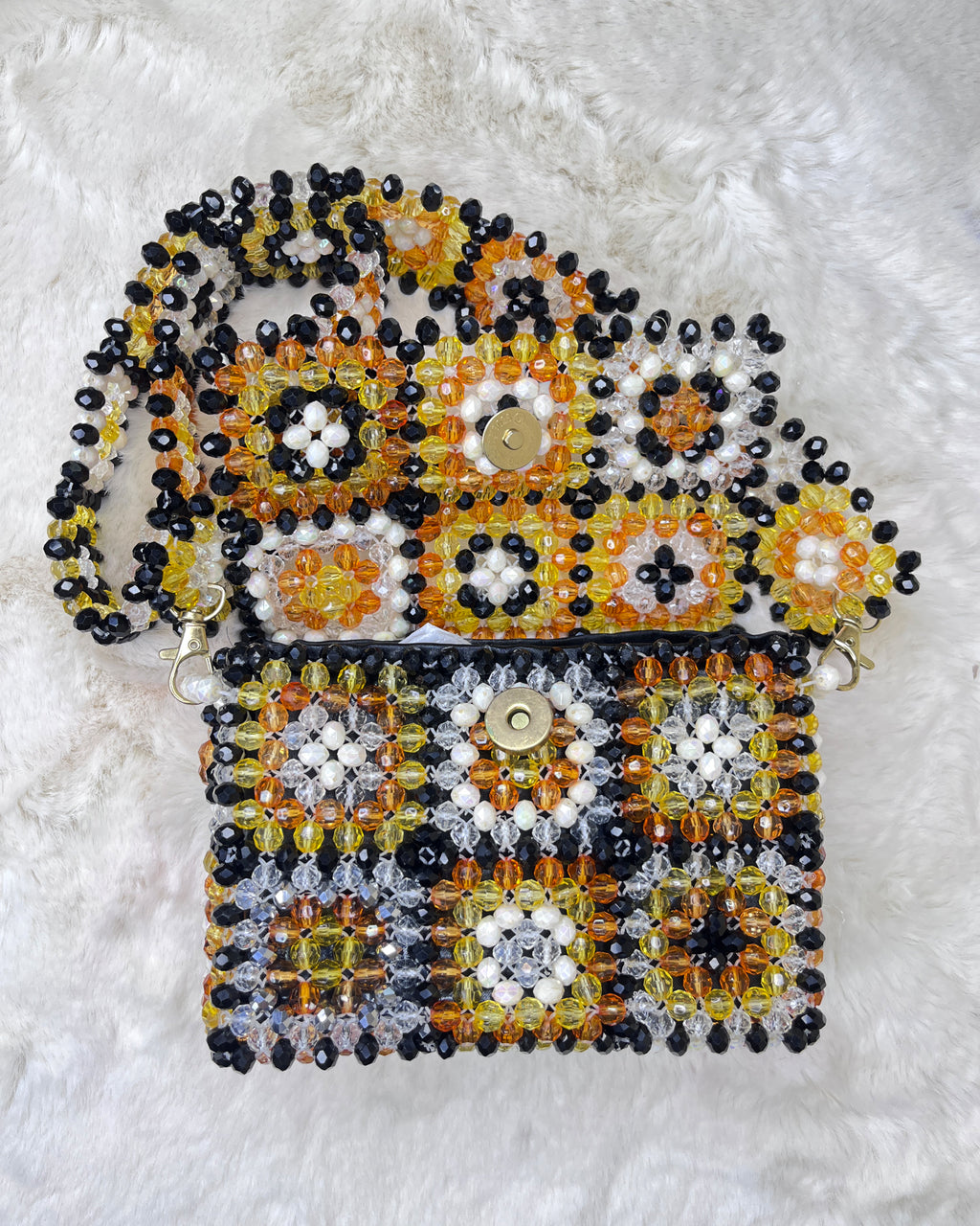 Celestara — The Handcrafted Beaded Star | Multicolor Retro Floral Pattern