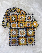 Celestara — The Handcrafted Beaded Star | Multicolor Retro Floral Pattern