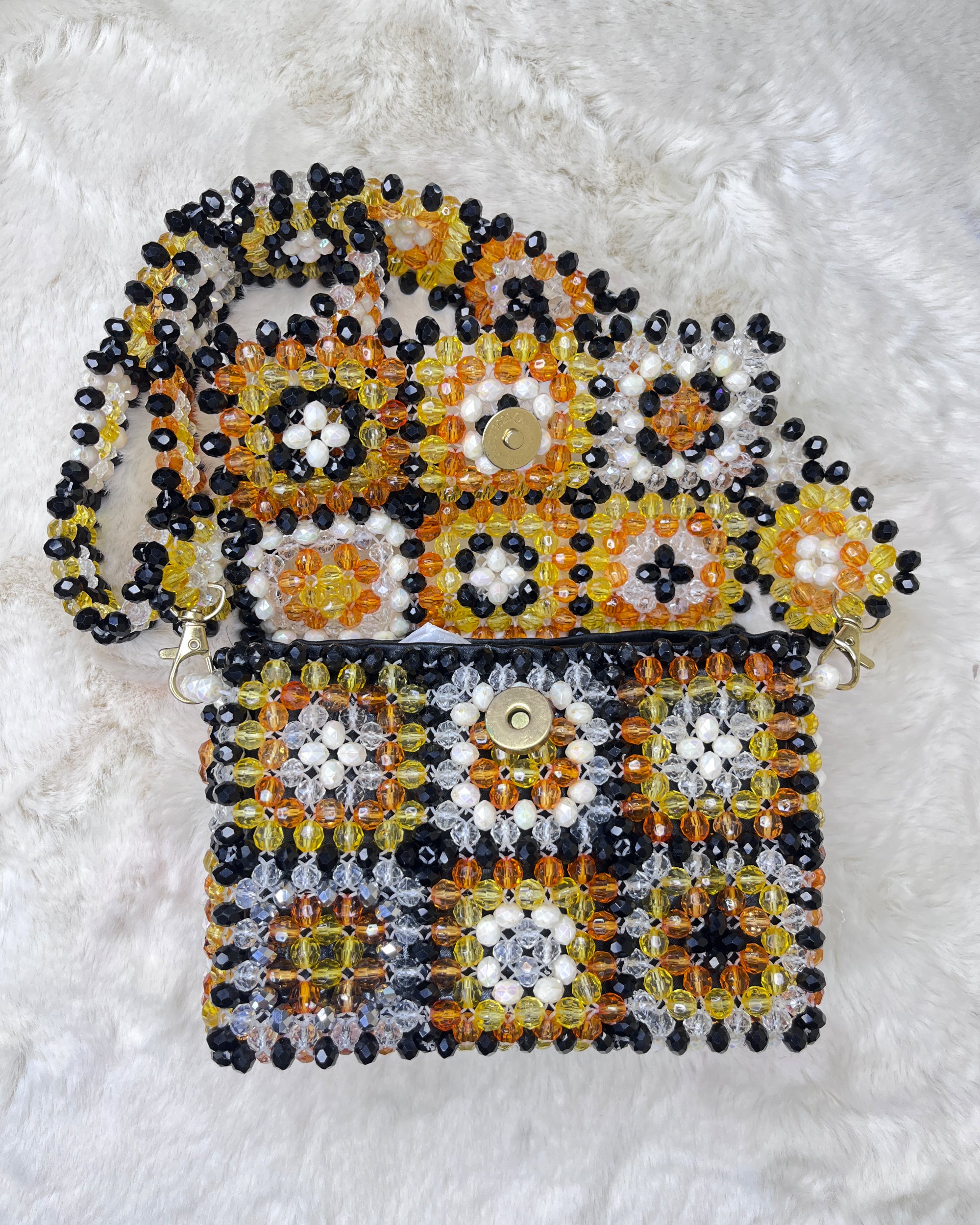 Celestara — The Handcrafted Beaded Star | Multicolor Retro Floral Pattern