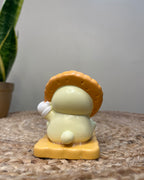 Kawaii Bear Phone Stand – Biscuit Base with Croissant