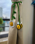 Handmade Curtain Decor - Crochet Bee & Daisy Curtain Tieback