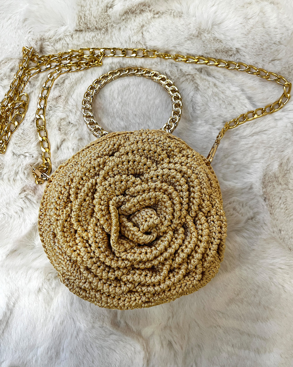 Rosalia - The Handmade Crochet Purse | Golden Rose