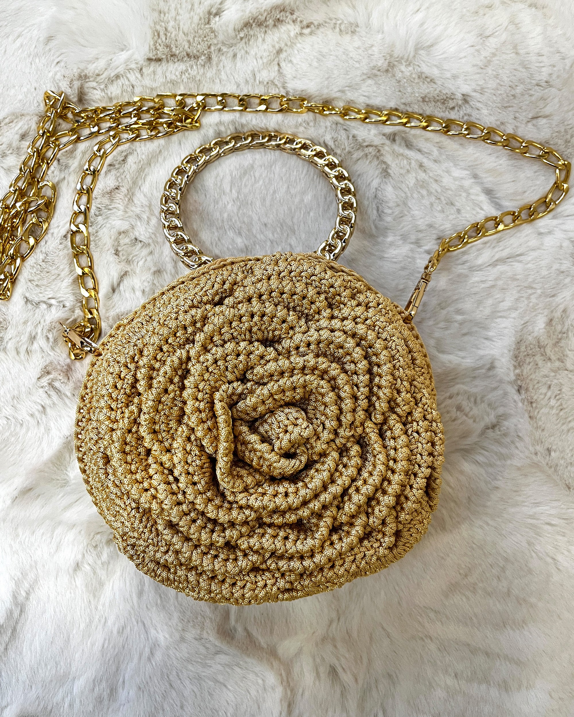 Rosalia - The Handmade Crochet Purse | Golden Rose