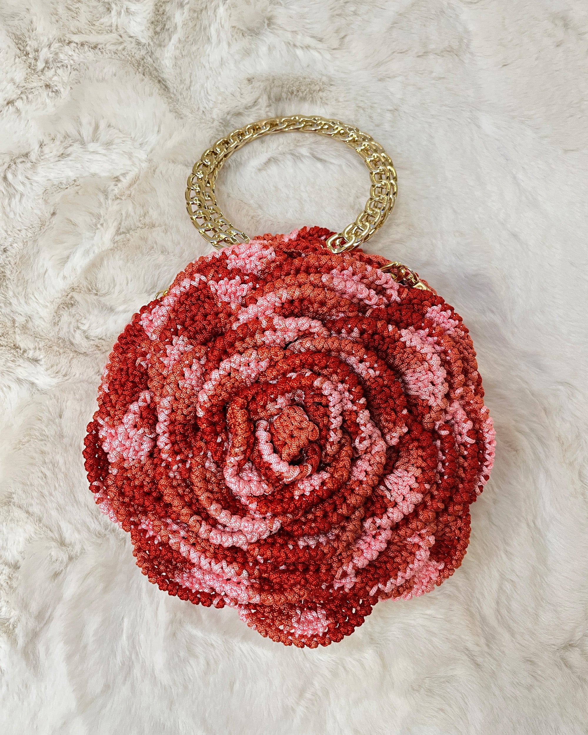 Rosalia - The Handmade Crochet Purse | Red & Pink Dual