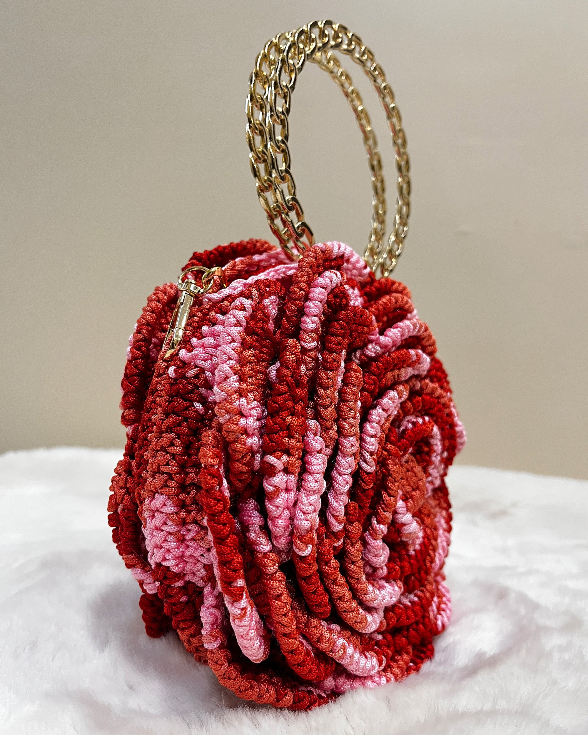 Rosalia - The Handmade Crochet Purse | Red & Pink Dual