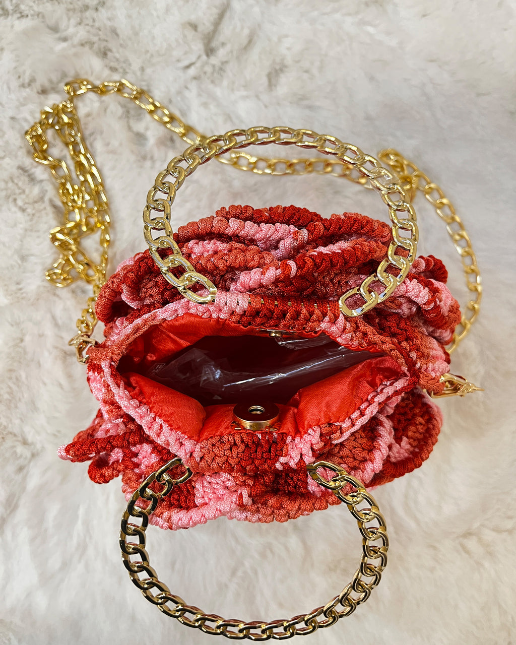 Rosalia - The Handmade Crochet Purse | Red & Pink Dual